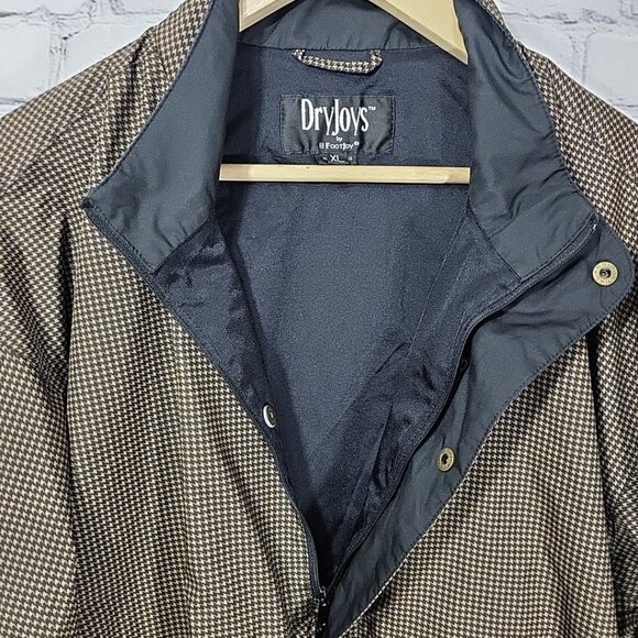 DryJoys by FootJoy Golf Jacket Mens XL Brown Houndstooth Pullover - Picture 8 of 14